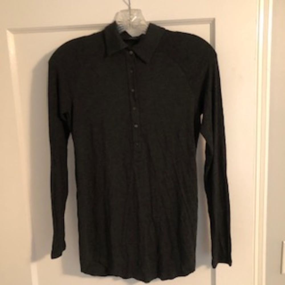 Soft and cozy long sleeve polo shirt.